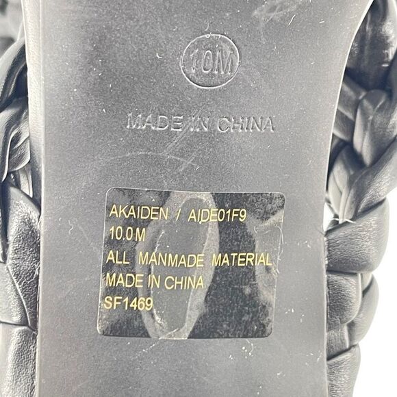 Anne Klein Aiden Chunky Platform Black Faux Leather Block Heel Sandal Size 10 - Picture 10 of 16